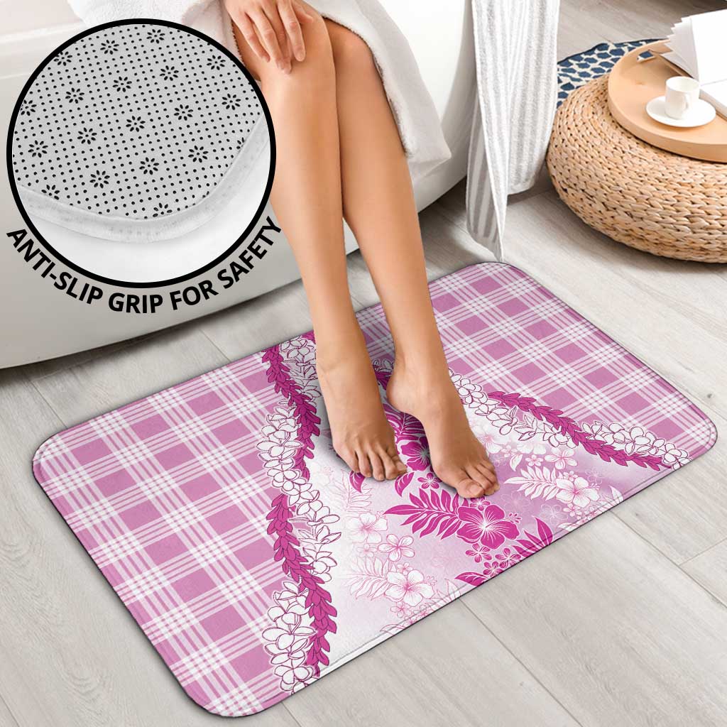 Aloha Hawaii Palaka Bathroom Set Pink Plumeria Lei - Polynesian Pride