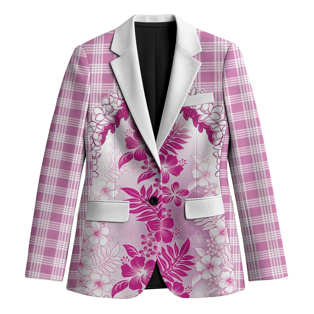Aloha Hawaii Palaka Blazer Pink Plumeria Lei - Polynesian Pride