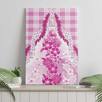 Aloha Hawaii Palaka Canvas Wall Art Pink Plumeria Lei - Polynesian Pride