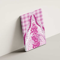 Aloha Hawaii Palaka Canvas Wall Art Pink Plumeria Lei - Polynesian Pride