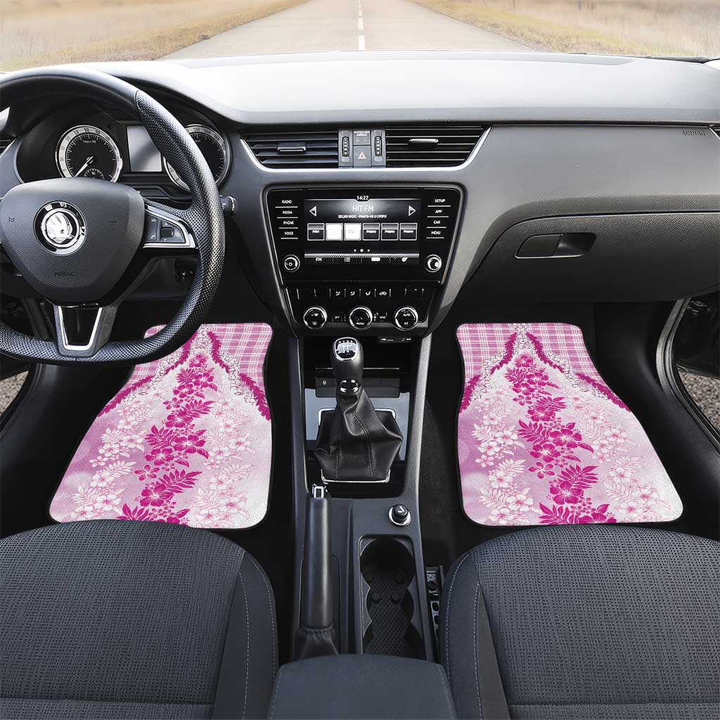Aloha Hawaii Palaka Car Mats Pink Plumeria Lei - Polynesian Pride