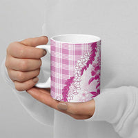 Aloha Hawaii Palaka Ceramic Mug Pink Plumeria Lei - Polynesian Pride