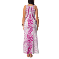 Aloha Hawaii Palaka Family Matching Tank Maxi Dress and Hawaiian Shirt Pink Plumeria Lei - Polynesian Pride