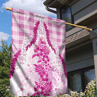 Aloha Hawaii Palaka Garden Flag Pink Plumeria Lei - Polynesian Pride