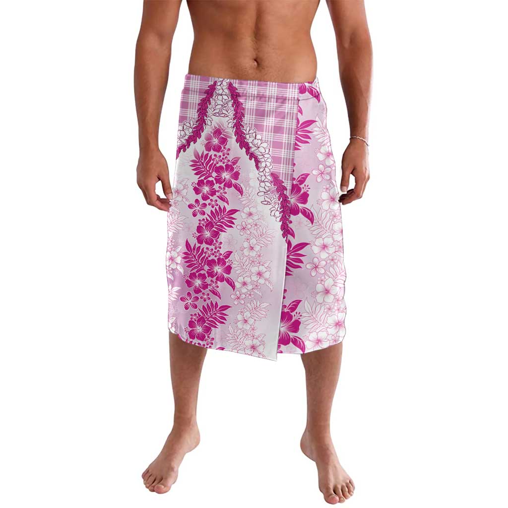 Aloha Hawaii Palaka Lavalava Pink Plumeria Lei - Polynesian Pride