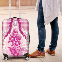 Aloha Hawaii Palaka Luggage Cover Pink Plumeria Lei - Polynesian Pride