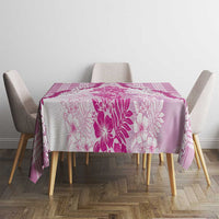 Aloha Hawaii Palaka Tablecloth Pink Plumeria Lei - Polynesian Pride