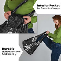 New Zealand Maori Taiaha Grocery Bag Tiki Warrior Black