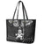 New Zealand Maori Taiaha Leather Tote Bag Tiki Warrior Black LT05 - Polynesian Pride