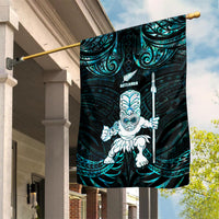 New Zealand Maori Taiaha Garden Flag Tiki Warrior Paua Shell LT05 House Flag Black - Polynesian Pride
