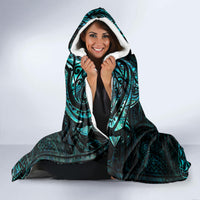 New Zealand Maori Taiaha Hooded Blanket Tiki Warrior Paua Shell LT05 - Polynesian Pride
