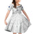 Custom New Zealand Maori Taiaha Family Matching Mermaid Dress and Hawaiian Shirt Tiki Warrior White LT05 Daughter's Dress White - Polynesian Pride