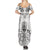 Custom New Zealand Maori Taiaha Summer Maxi Dress Tiki Warrior White LT05 - Polynesian Pride