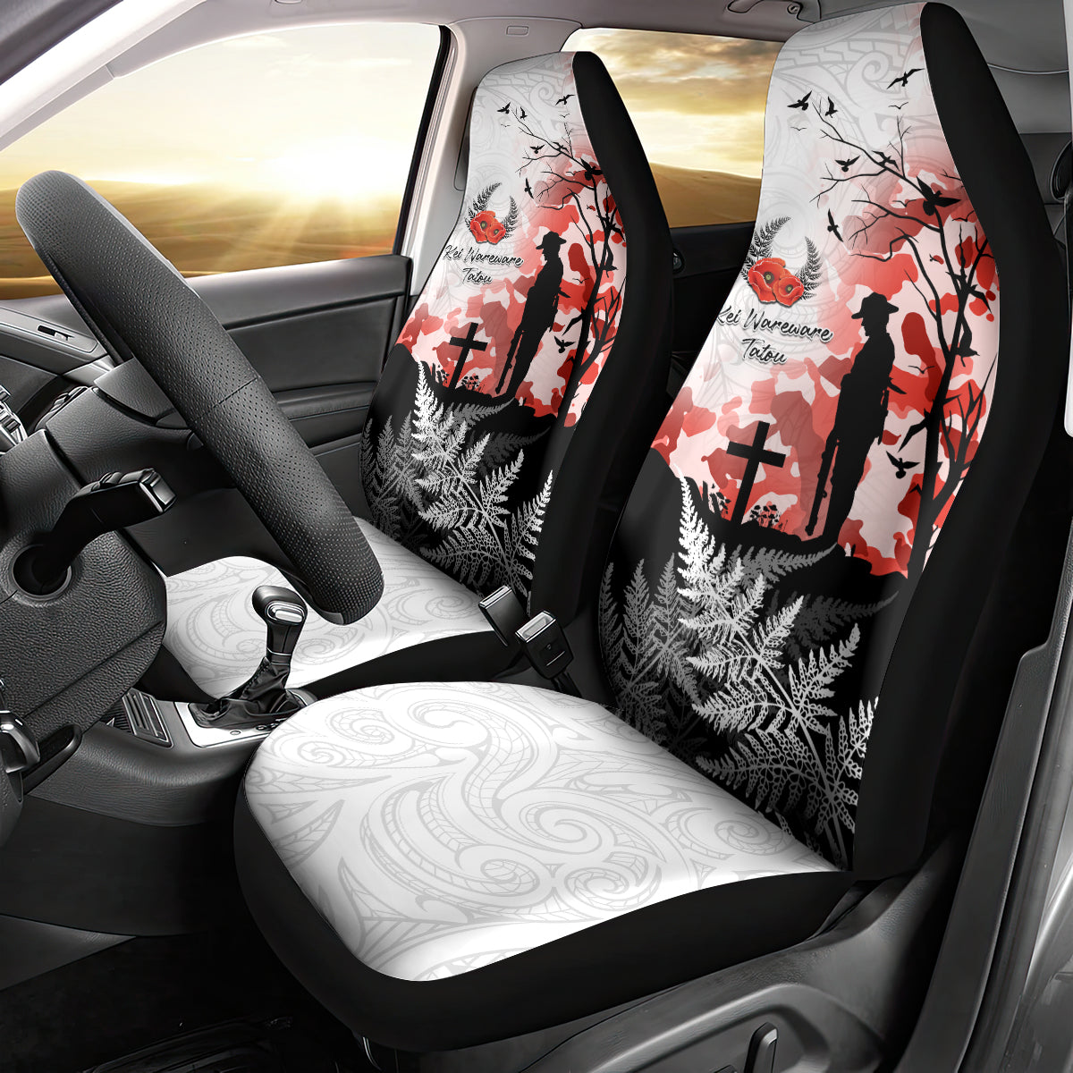 Kei Wareware Tatou New Zealand ANZAC Day Car Seat Cover Lest We Forget LT05 - Polynesian Pride