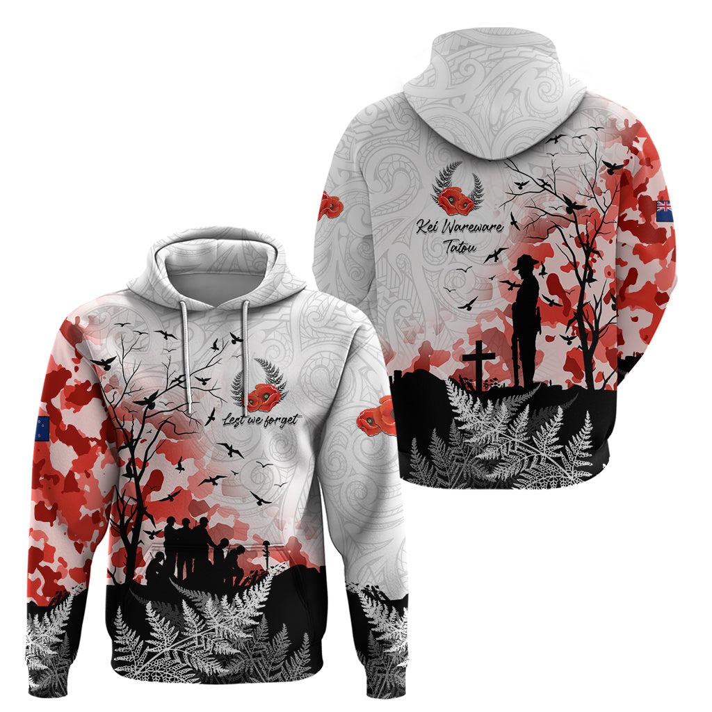Kei Wareware Tatou New Zealand ANZAC Day Zip Hoodie Lest We Forget LT05 - Polynesian Pride