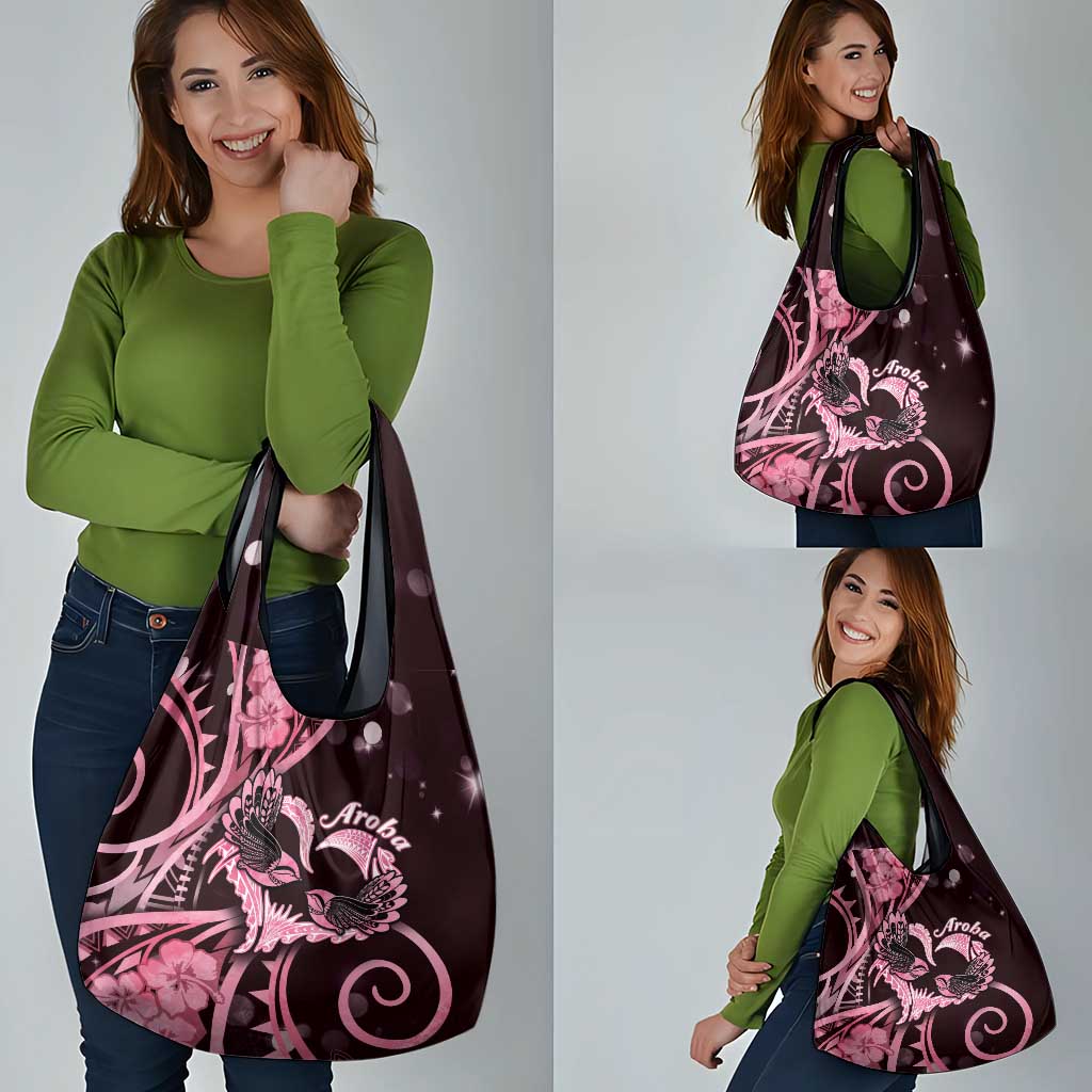 New Zealand Valentine Grocery Bag Aroha Sweet Pink Piwakawaka