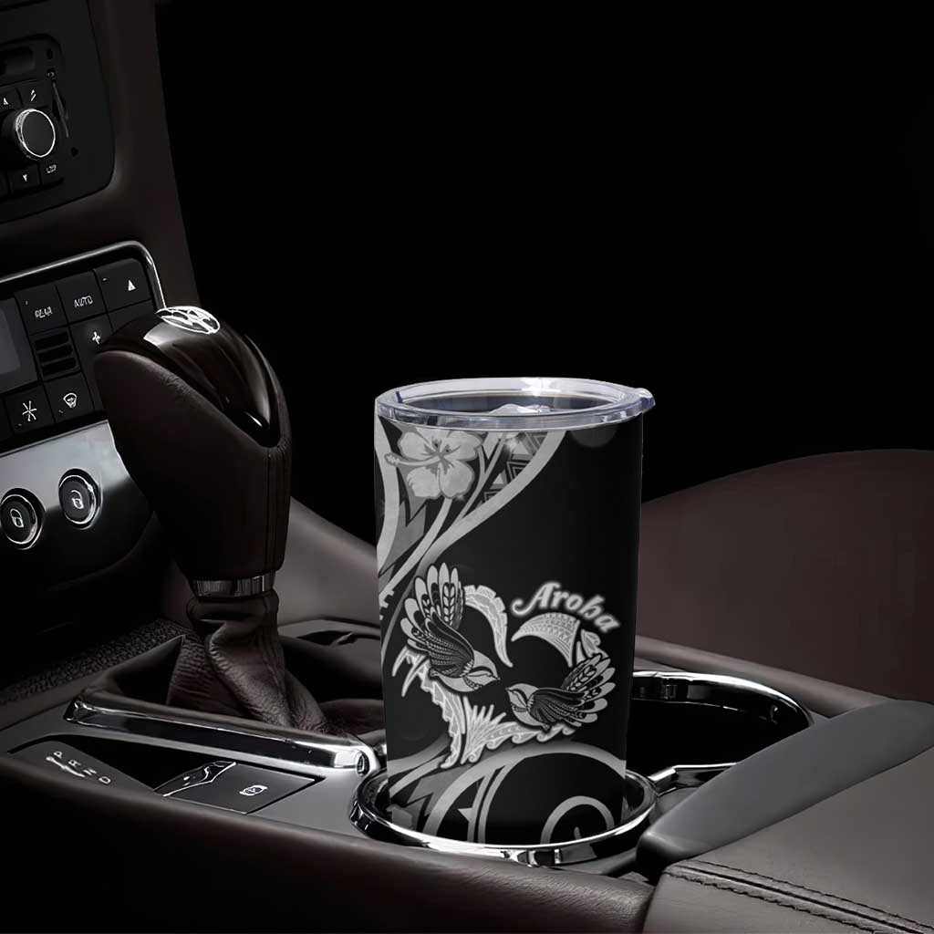 New Zealand Valentine Tumbler Cup Aroha Gray Piwakawaka