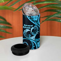 New Zealand Valentine 4 in 1 Can Cooler Tumbler Aroha Cyan Piwakawaka