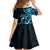 New Zealand Valentine Family Matching Short Sleeve Bodycon Dress and Hawaiian Shirt Aroha Cyan Piwakawaka
