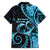 New Zealand Valentine Family Matching Short Sleeve Bodycon Dress and Hawaiian Shirt Aroha Cyan Piwakawaka