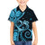 New Zealand Valentine Family Matching Short Sleeve Bodycon Dress and Hawaiian Shirt Aroha Cyan Piwakawaka