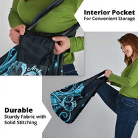 New Zealand Valentine Grocery Bag Aroha Cyan Piwakawaka