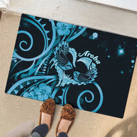New Zealand Valentine Rubber Doormat Aroha Cyan Piwakawaka