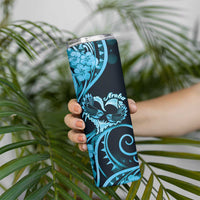 New Zealand Valentine Skinny Tumbler Aroha Cyan Piwakawaka LT05 - Polynesian Pride