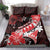 Hawaii Valentine Day Bedding Set Polynesian Hibiscus Art Style Red