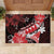 Hawaii Valentine Day Rubber Doormat Polynesian Hibiscus Art Style Red