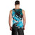 Personalised Hawaii Valentine Day Men Tank Top Polynesian Hibiscus Art Style Turquoise