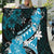 Hawaii Valentine Day Quilt Polynesian Hibiscus Art Style Turquoise