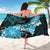 Hawaii Valentine Day Sarong Polynesian Hibiscus Art Style Turquoise