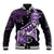 Personalised Hawaii Valentine Day Baseball Jacket Polynesian Hibiscus Art Style Purple