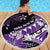 Hawaii Valentine Day Beach Blanket Polynesian Hibiscus Art Style Purple