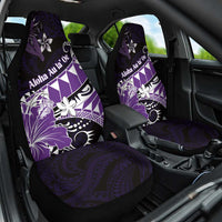 Hawaii Valentine Day Car Seat Cover Polynesian Hibiscus Art Style Purple