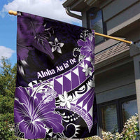 Hawaii Valentine Day Garden Flag Polynesian Hibiscus Art Style Purple