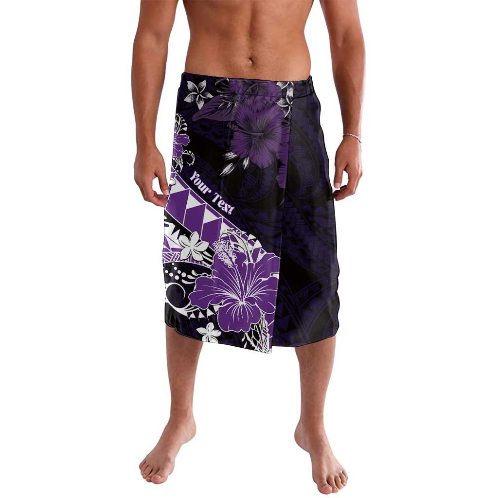 Personalised Hawaii Valentine Day Lavalava Polynesian Hibiscus Art Style Purple