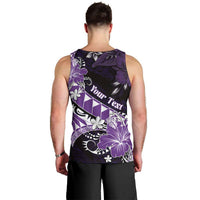 Personalised Hawaii Valentine Day Men Tank Top Polynesian Hibiscus Art Style Purple