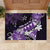 Hawaii Valentine Day Rubber Doormat Polynesian Hibiscus Art Style Purple