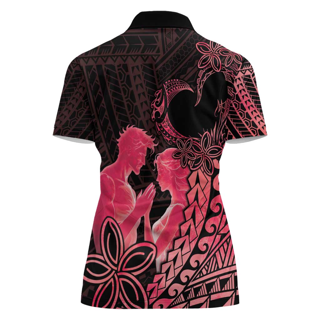 Alofa Samoa Valentine Red Women Polo Shirt Love Is The Greatest Thing