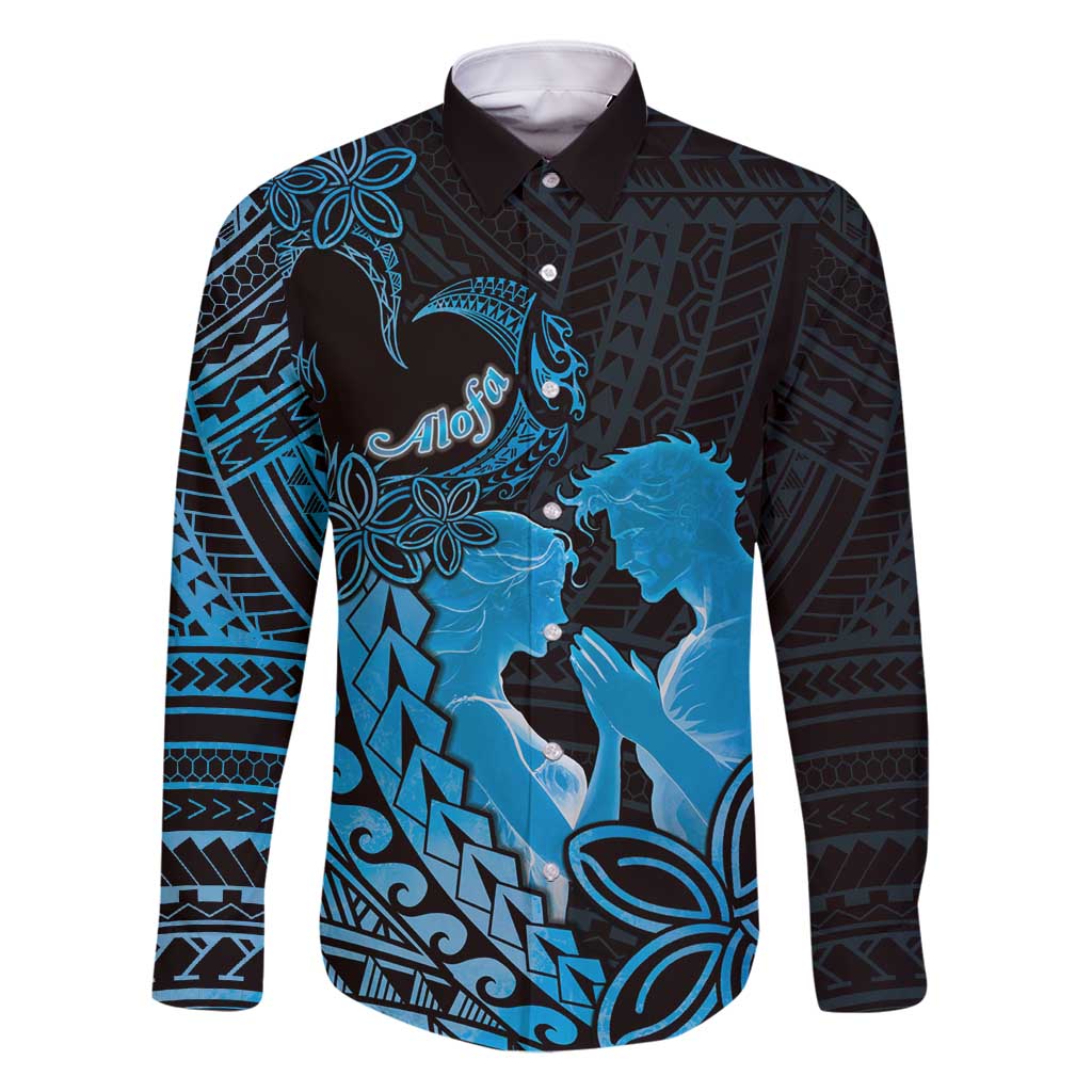 Alofa Samoa Valentine Blue Family Matching Mermaid Dress and Hawaiian Shirt Love Is The Greatest Thing