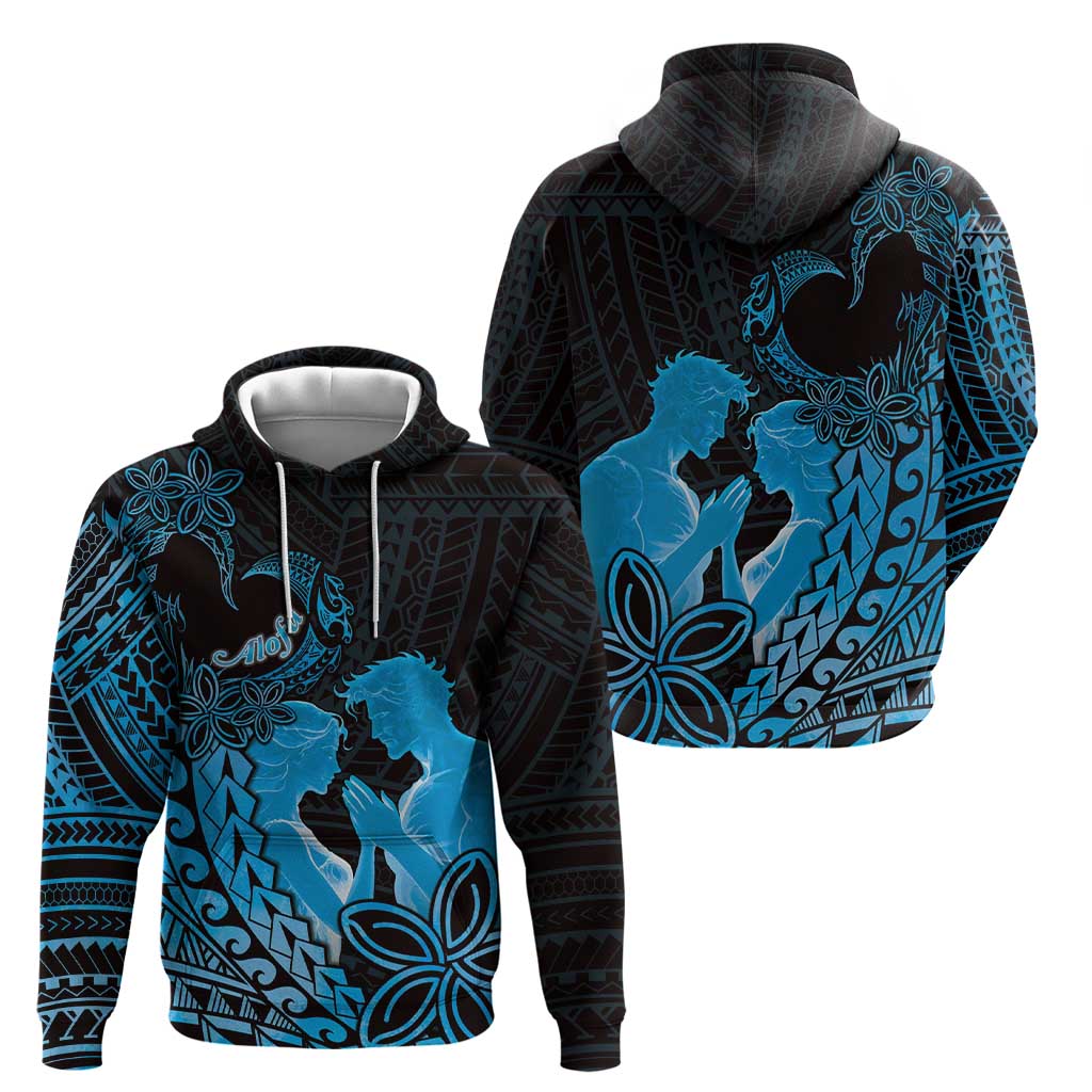 Alofa Samoa Valentine Blue Hoodie Love Is The Greatest Thing