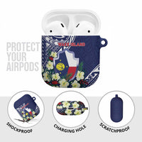 Wake Island AirPods Case Tribal Pattern With Hibiscus Flowers