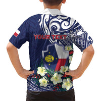 Personalised Wake Island Family Matching Summer Maxi Dress and Hawaiian Shirt Tribal Pattern With Hibiscus Flowers LT05 - Polynesian Pride