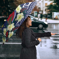 Wake Island Umbrella Tribal Pattern With Hibiscus Flowers