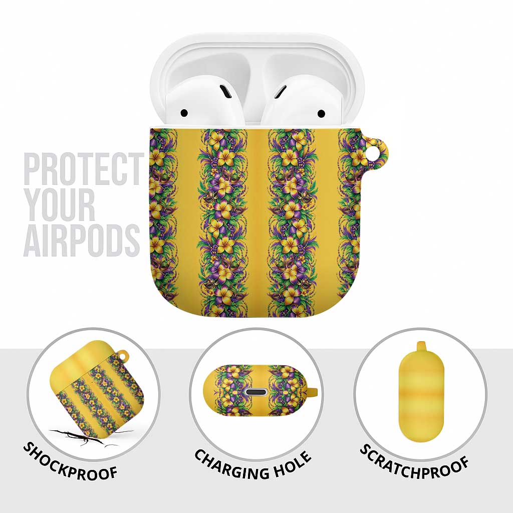 Aloha Hawaii Mardi Gras AirPods Case Gold Style