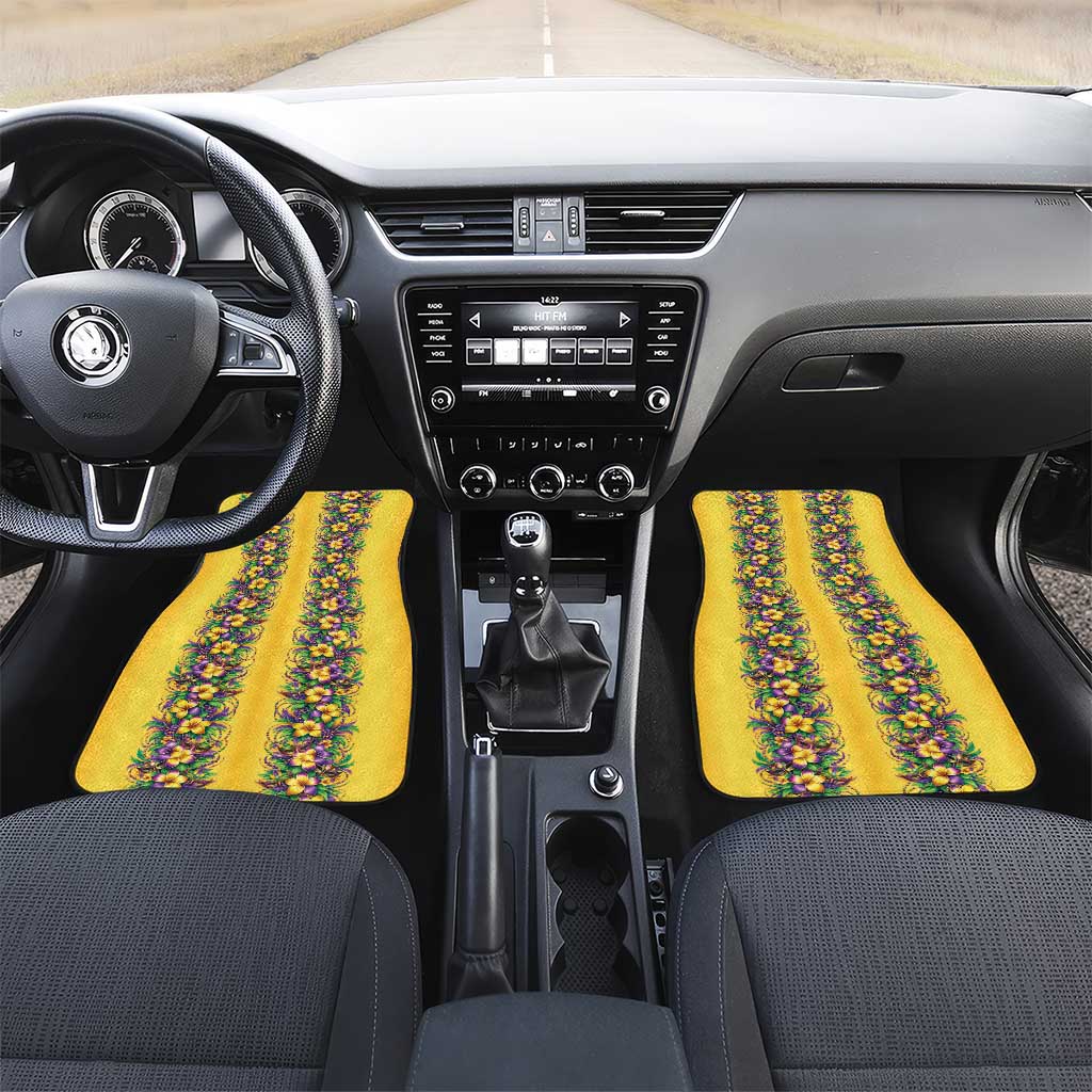 Aloha Hawaii Mardi Gras Car Mats Gold Style