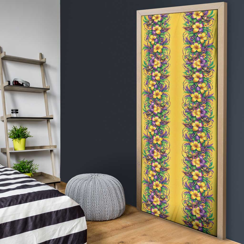 Aloha Hawaii Mardi Gras Door Cover Gold Style