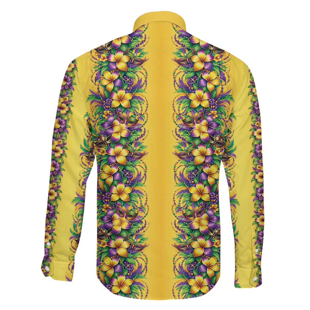 Aloha Hawaii Mardi Gras Family Matching Off The Shoulder Long Sleeve Dress and Hawaiian Shirt Gold Style LT05 - Polynesian Pride